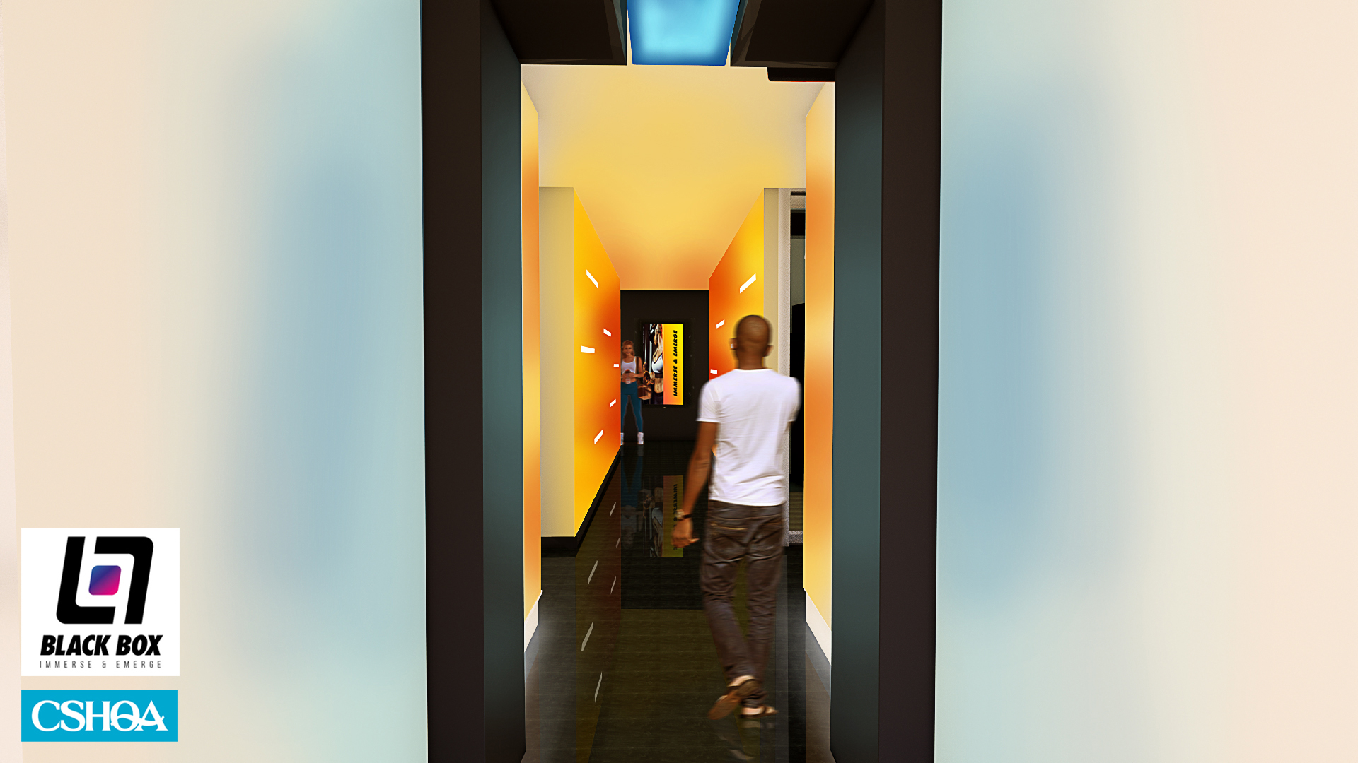 VR Portal Hall - Portal hall leading from entry and warm up to the work-out rooms