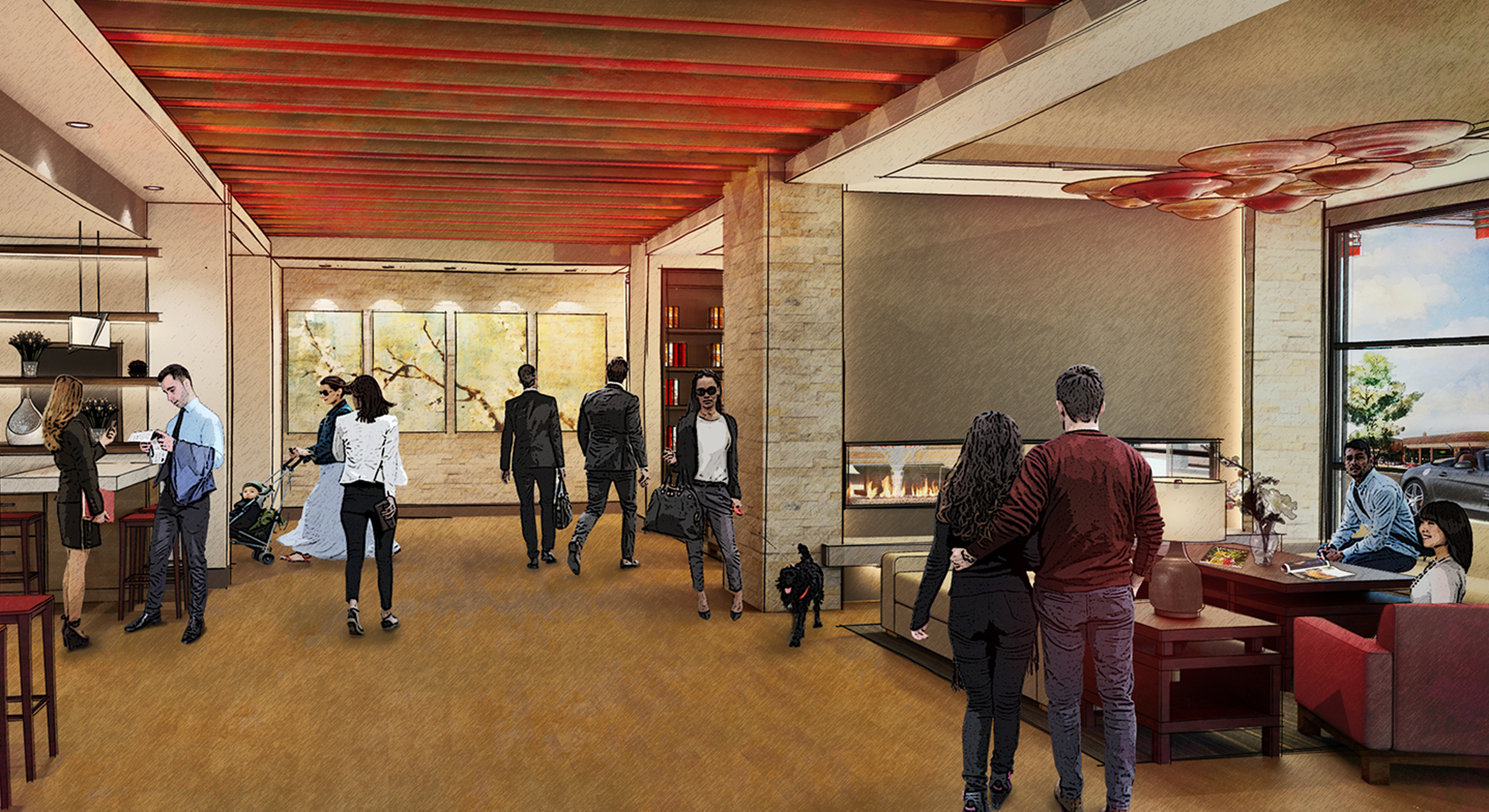 Inn at 500 Lobby Rendering